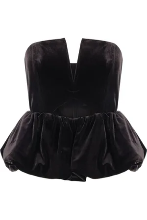 Self-Portrait Velvet puffball top