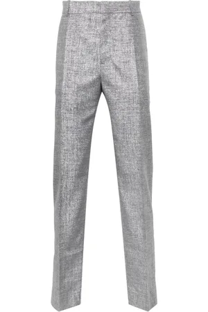 Alexander McQueen Metallic-finish trousers
