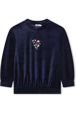 Billieblush Stud-embellished velvet sweatshirt