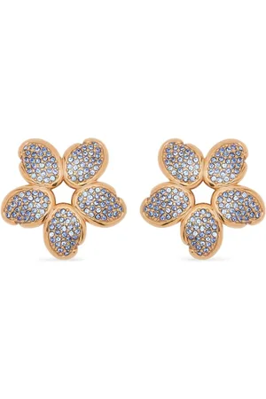 Oscar de la Renta Crystal O Flower earrings