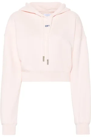 OFF-WHITE Floral-embroidered cropped hoodie