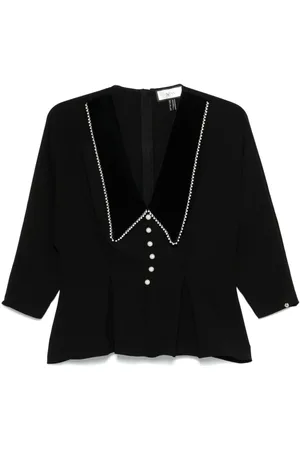 NISSA Oversized-collar shirt