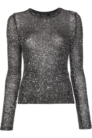 Balenciaga Sequin-embellished crew-neck jumper