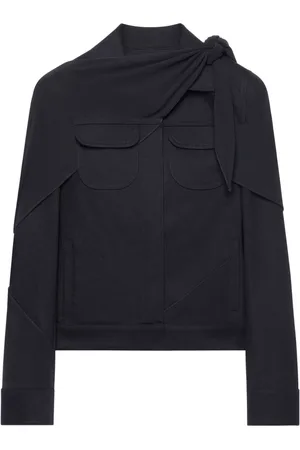 Courrèges Draped denim trucker jacket
