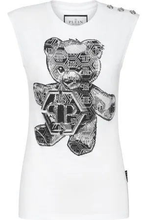 Philipp Plein Crystal-embellished cotton tank top