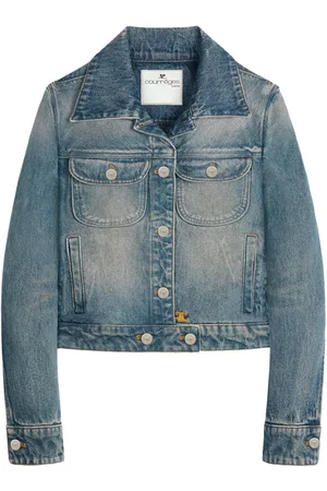 Courrèges Trucker logo-embroidered denim jacket
