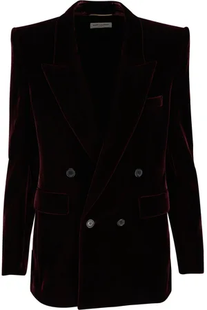 Saint Laurent Velvet-finish peak-lapels blazer