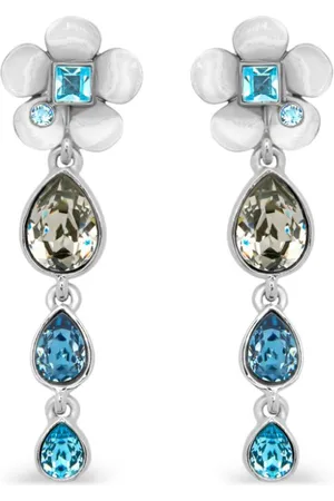 Oscar de la Renta Flower Teardrop clip-on earrings