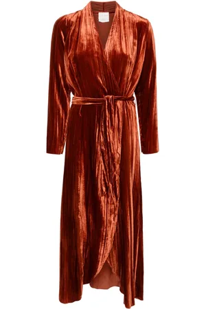 FORTE FORTE Pleated velvet midi dress