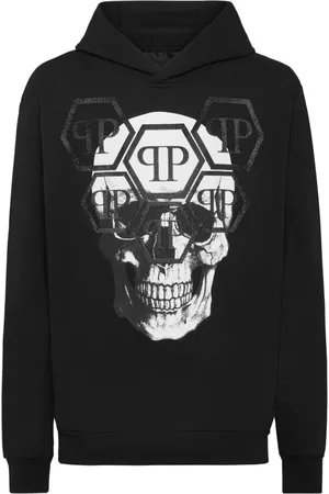 Philipp Plein Skull-print cotton hoodie
