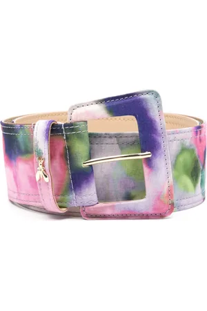 Patrizia Pepe Watercolour-print buckled belt