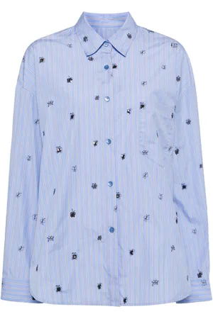 JNBY Sequined butterfly-embroidered shirt