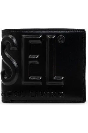 Diesel Embossed-logo leather bi-fold wallet