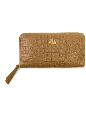 Isla Ibiza Crocodile-embossed leather wallet
