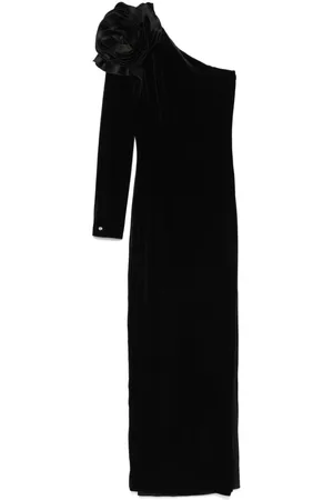 NISSA Floral-appliqué midi dress