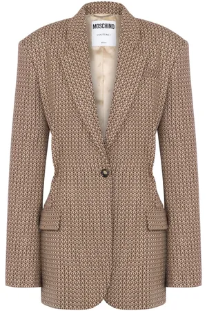 Moschino Logo print virgin wool blazer