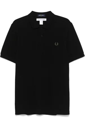 Comme des Garçons X Fred Perry slogan-print polo shirt