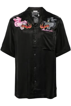 Maharishi Dual panthers camp collar shirt