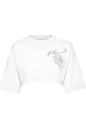 Philipp Plein Roses cropped t-shirt