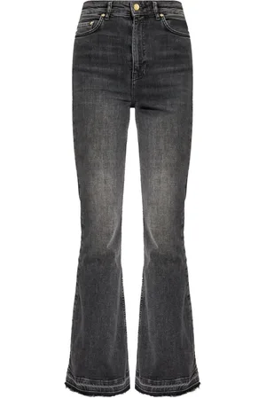 Ganni Logo-patch high-waist flared jeans