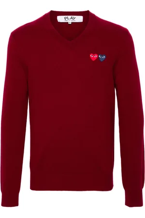 Comme des Garçons Heart-patch wool jumper