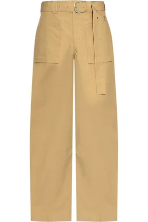 Jil Sander Embroidered logo cotton trousers