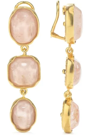 Goossens Cabochons clip-on drop earrings