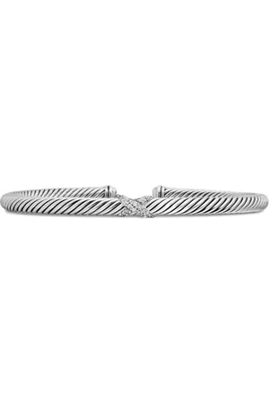 David Yurman Sterling X Classic Cable Station diamond bracelet (4mm)