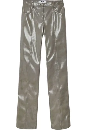 Msgm Glossy-finish straight-leg trousers