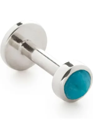 Monica Vinader 14kt white gold mini gem post earring
