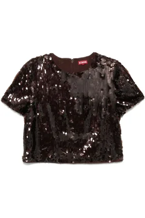 Staud Quincy sequinned T-shirt