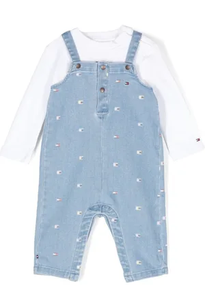 Tommy Hilfiger Logo-embroidered dungarees set