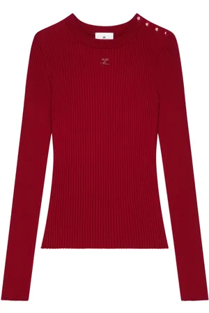 Courrèges Ribbed-knit press-stud jumper