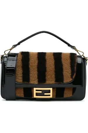 Fendi 2010-2024 Shearling Pequin Baguette satchel
