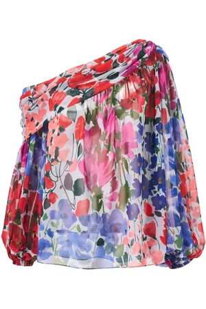 Carolina Herrera Jardin-print one-shoulder top