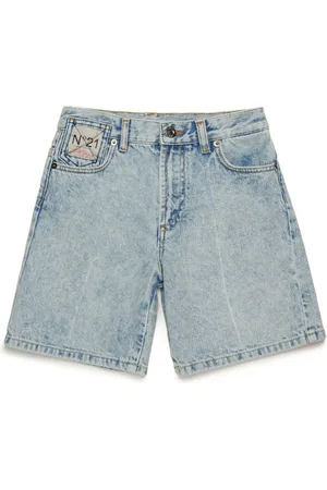 Nº21 Logo-patch denim shorts