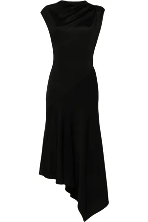 Alexander McQueen Asymmetric draped midi dress