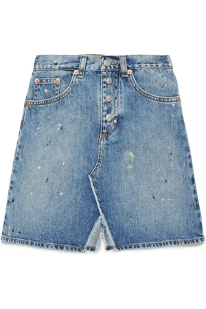 Maison Margiela Paint-splatter denim skirt
