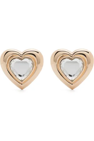 Self-Portrait Crystal heart earrings