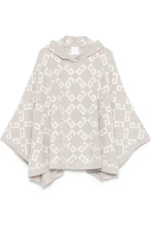 Givenchy Logo-intarsia hooded poncho
