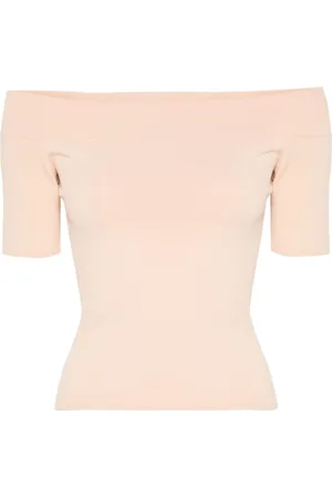 Alexander McQueen Off-shoulder knitted top