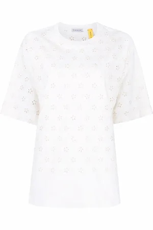 Moncler Broderie anglaise round-neck T-shirt