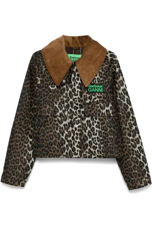 Barbour Leopard-print wax-coated jacket