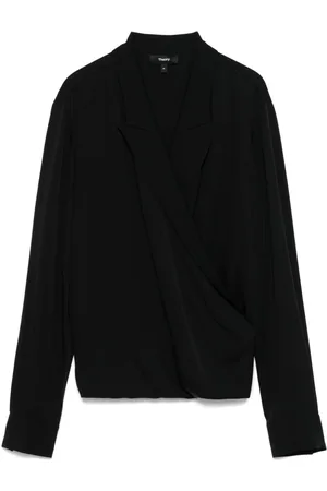 THEORY Peak-lapel wrap blouse