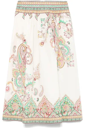 Etro Printed cotton midi skirt
