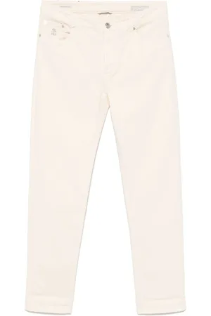 Brunello Cucinelli Logo-embroidered jeans