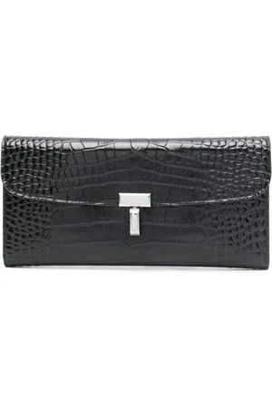 Totême T-lock crocodile-embossed wallet