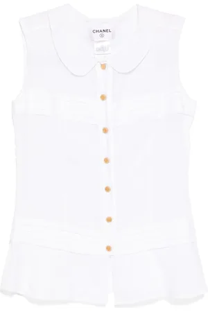 CHANEL 2002 CHANEL Coco button sleeve-less shirt