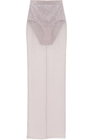 ALEX PERRY Crystal mesh maxi skirt