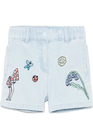 Stella McCartney Embroidered denim shorts